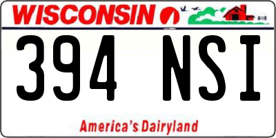 WI license plate 394NSI