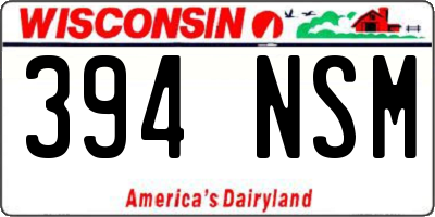 WI license plate 394NSM