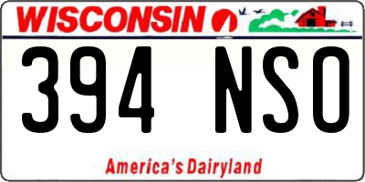 WI license plate 394NSO