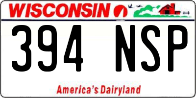WI license plate 394NSP