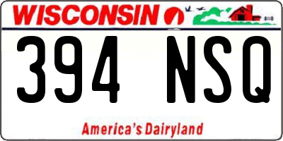 WI license plate 394NSQ
