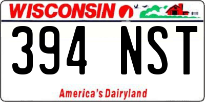 WI license plate 394NST