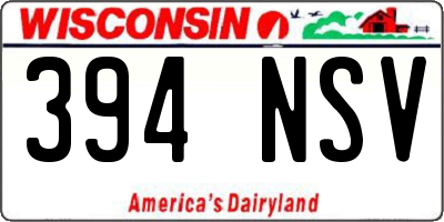 WI license plate 394NSV