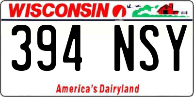 WI license plate 394NSY