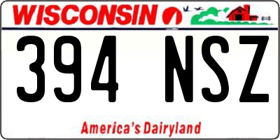 WI license plate 394NSZ