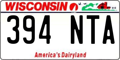 WI license plate 394NTA