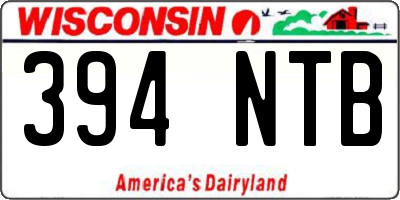 WI license plate 394NTB