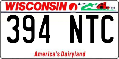 WI license plate 394NTC