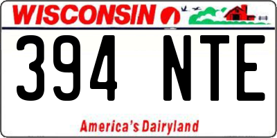 WI license plate 394NTE