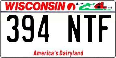 WI license plate 394NTF