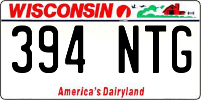 WI license plate 394NTG