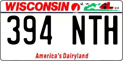 WI license plate 394NTH