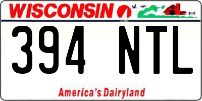 WI license plate 394NTL