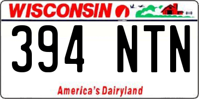 WI license plate 394NTN