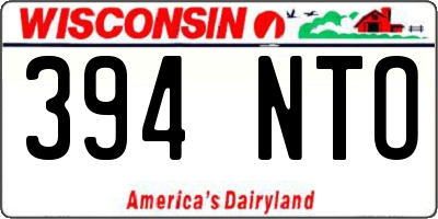 WI license plate 394NTO
