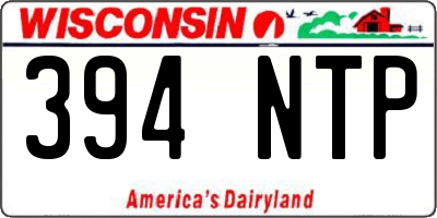 WI license plate 394NTP