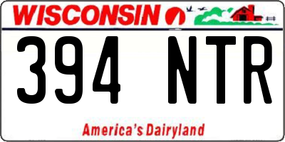 WI license plate 394NTR