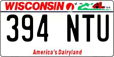 WI license plate 394NTU