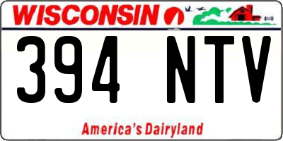 WI license plate 394NTV
