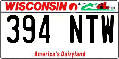 WI license plate 394NTW