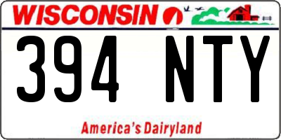 WI license plate 394NTY