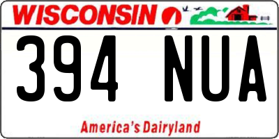 WI license plate 394NUA