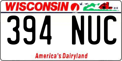 WI license plate 394NUC