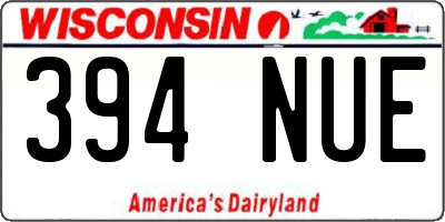 WI license plate 394NUE