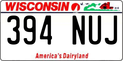 WI license plate 394NUJ