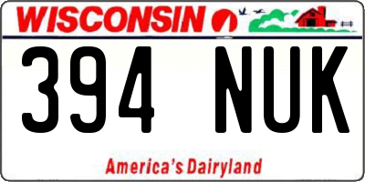 WI license plate 394NUK