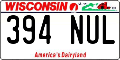 WI license plate 394NUL