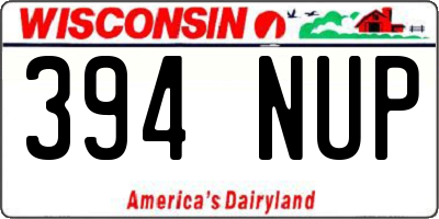 WI license plate 394NUP
