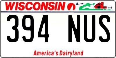 WI license plate 394NUS