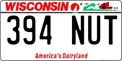 WI license plate 394NUT