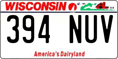 WI license plate 394NUV