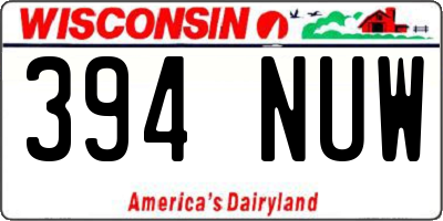 WI license plate 394NUW