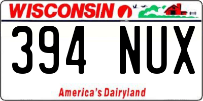 WI license plate 394NUX