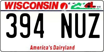 WI license plate 394NUZ