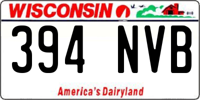 WI license plate 394NVB