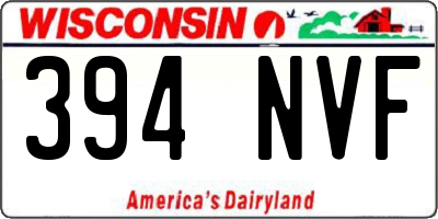 WI license plate 394NVF