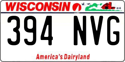 WI license plate 394NVG