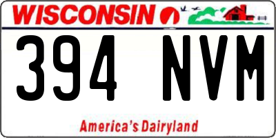 WI license plate 394NVM
