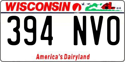 WI license plate 394NVO