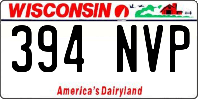 WI license plate 394NVP