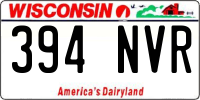 WI license plate 394NVR