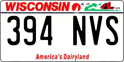 WI license plate 394NVS