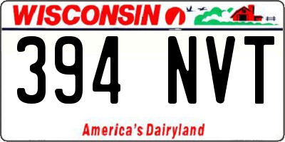 WI license plate 394NVT