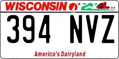 WI license plate 394NVZ