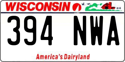 WI license plate 394NWA