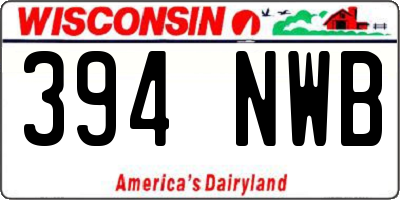 WI license plate 394NWB
